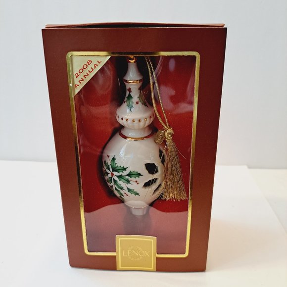 Lenox Inner Glow China Jeweled Teardrop Ornament with Box - Picture 8 of 15